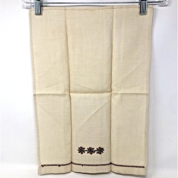 Handmade Cross Stitch Linen Fingertip Towels / Napkins Vintage NOS Set of 2 - Picture 8 of 10
